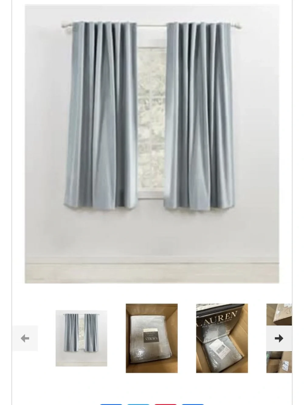 Ralph Lauren Velvety Room Darkening Panel in Slate Blue